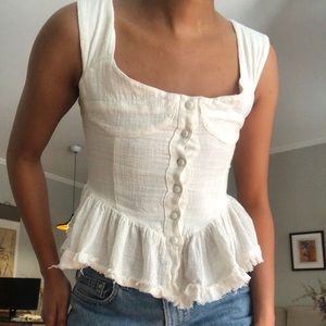 White cropped blouse